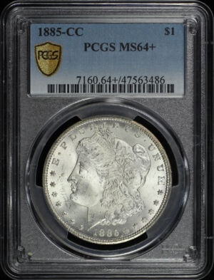 Obverse of this 1885-CC Morgan Dollar PCGS MS-64+
