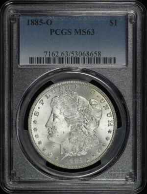 Obverse of this 1885-O Morgan Dollar PCGS MS-63
