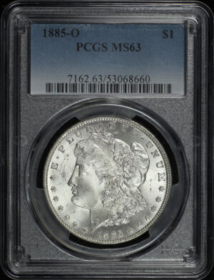 Obverse of this 1885-O Morgan Dollar PCGS MS-63