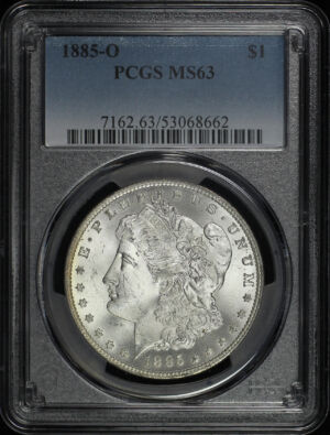 Obverse of this 1885-O Morgan Dollar PCGS MS-63