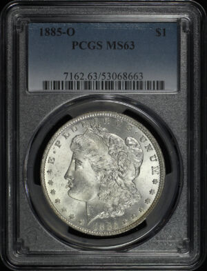 Obverse of this 1885-O Morgan Dollar PCGS MS-63