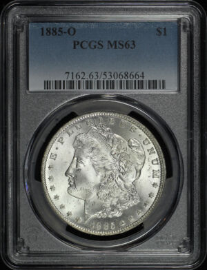 Obverse of this 1885-O Morgan Dollar PCGS MS-63