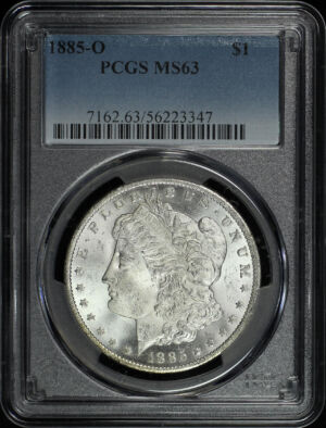 Obverse of this 1885-O Morgan Dollar PCGS MS-63