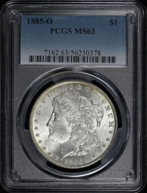Obverse of this 1885-O Morgan Dollar PCGS MS-63