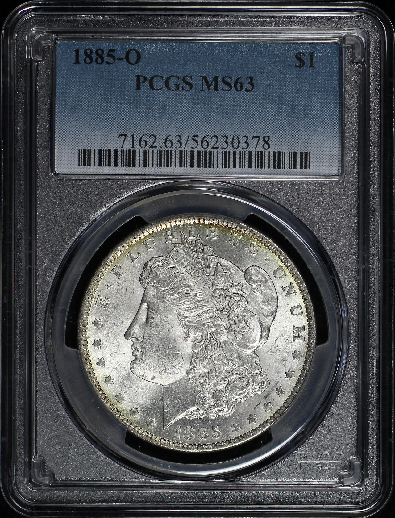 Obverse of this 1885-O Morgan Dollar PCGS MS-63
