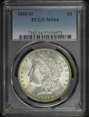 Obverse of this 1885-O Morgan Dollar PCGS MS-64