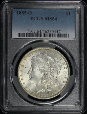 Obverse of this 1885-O Morgan Dollar PCGS MS-64