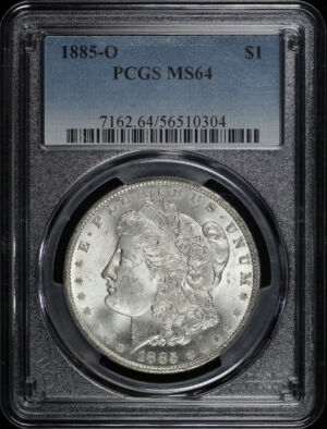 Obverse of this 1885-O Morgan Dollar PCGS MS-64