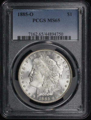 Obverse of this 1885-O Morgan Dollar PCGS MS-65