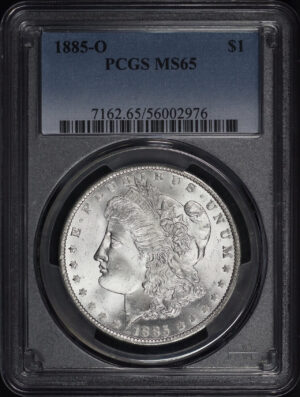 Obverse of this 1885-O Morgan Dollar PCGS MS-65
