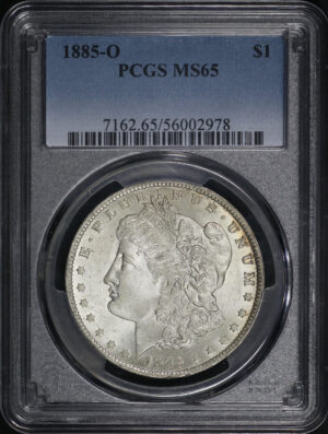Obverse of this 1885-O Morgan Dollar PCGS MS-65