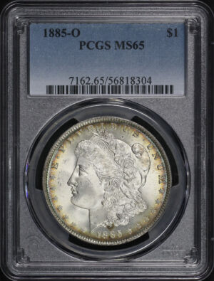 Obverse of this 1885-O Morgan Dollar PCGS MS-65