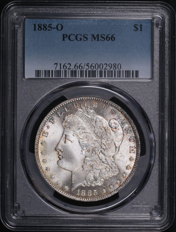 Obverse of this 1885-O Morgan Dollar PCGS MS-66