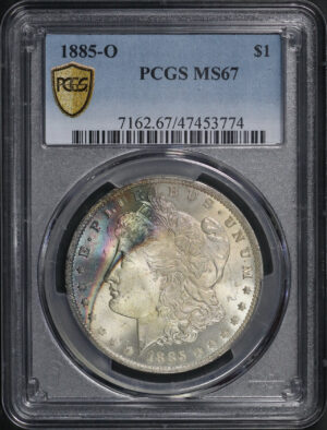 Obverse of this 1885-O Morgan Dollar PCGS MS-67