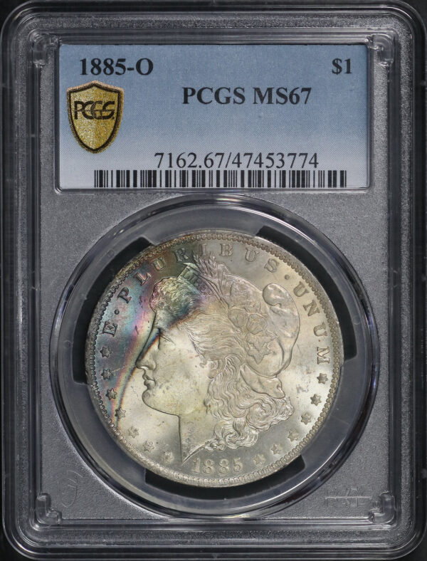 Obverse of this 1885-O Morgan Dollar PCGS MS-67
