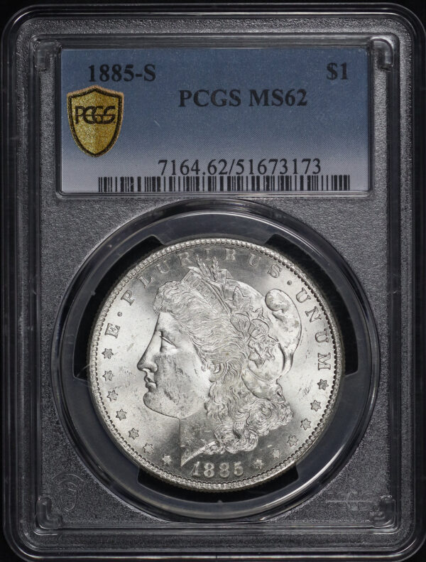 Obverse of this 1885-S Morgan Dollar PCGS MS-62