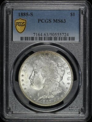 Obverse of this 1885-S Morgan Dollar PCGS MS-63