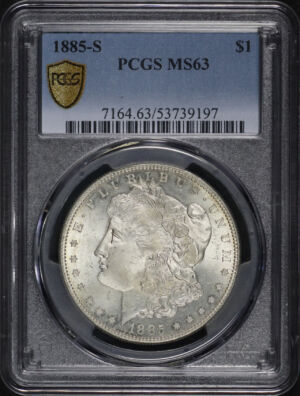 Obverse of this 1885-S Morgan Dollar PCGS MS-63