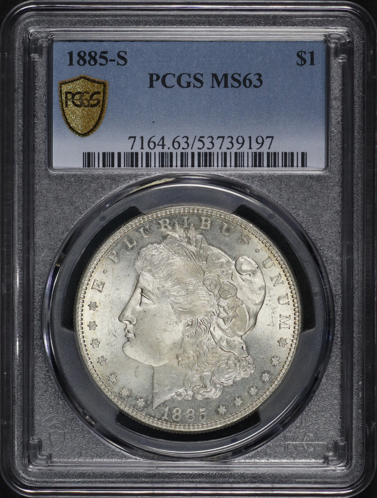 Obverse of this 1885-S Morgan Dollar PCGS MS-63