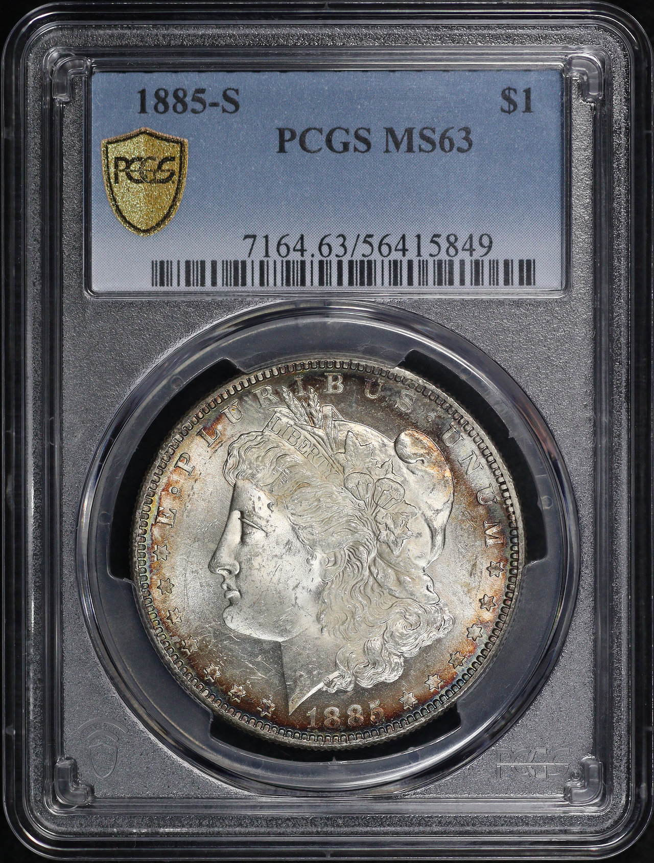 Obverse of this 1885-S Morgan Dollar PCGS MS-63