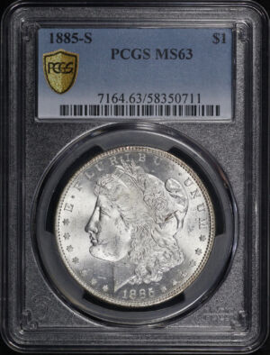 Obverse of this 1885-S Morgan Dollar PCGS MS-63