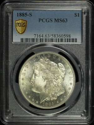 Obverse of this 1885-S Morgan Dollar PCGS MS-63