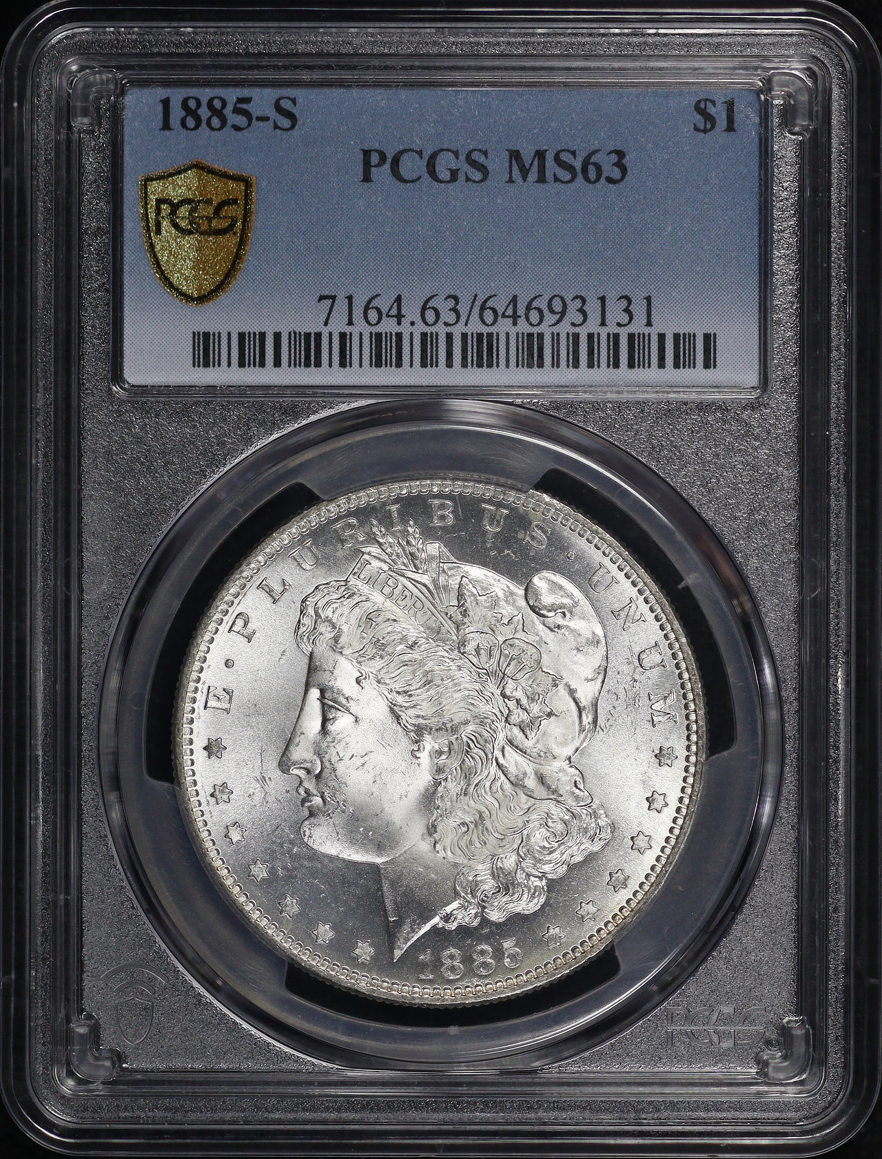 Obverse of this 1885-S Morgan Dollar PCGS MS-63
