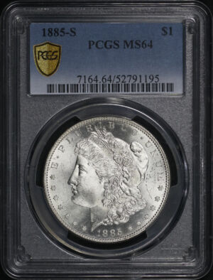 Obverse of this 1885-S Morgan Dollar PCGS MS-64