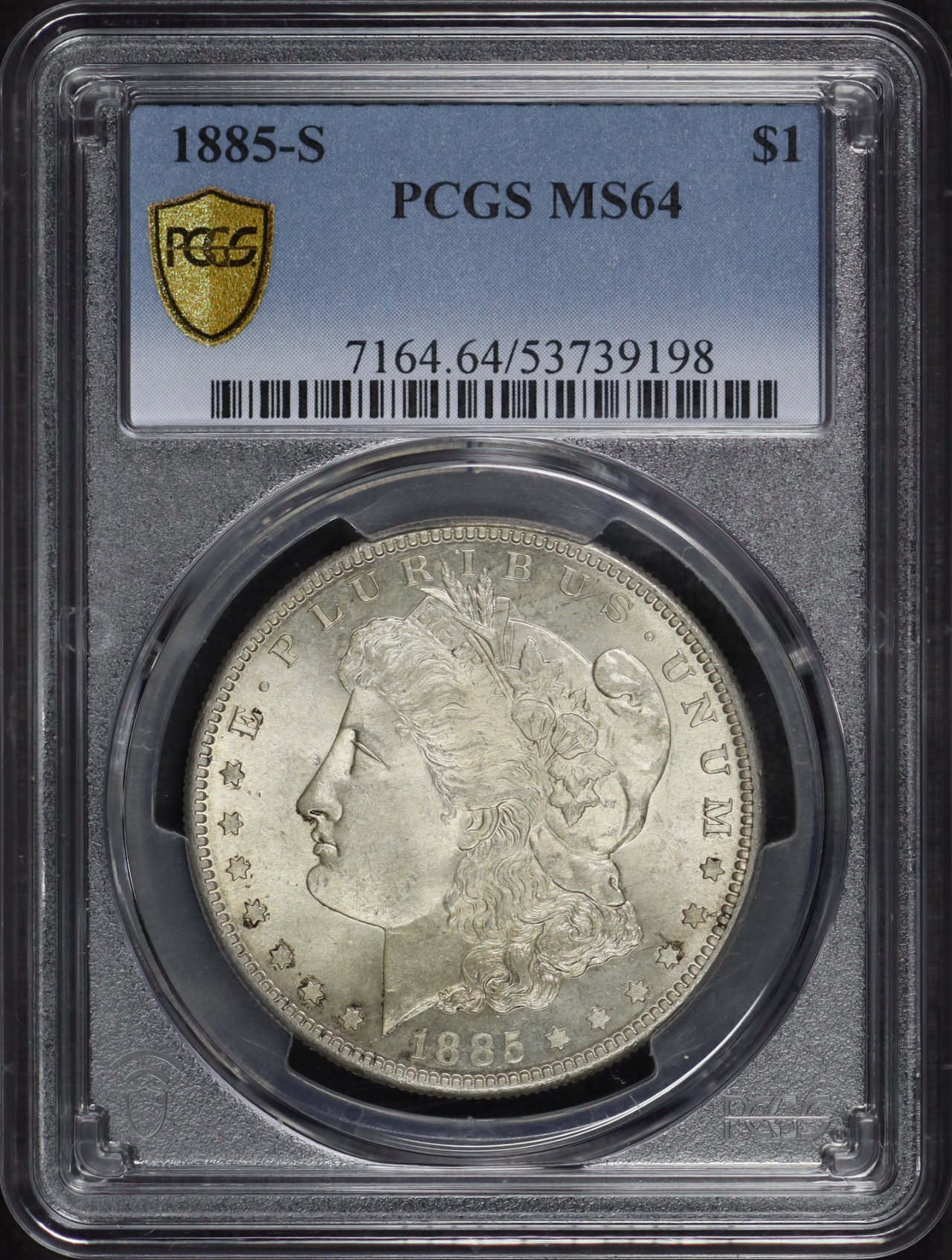Obverse of this 1885-S Morgan Dollar PCGS MS-64