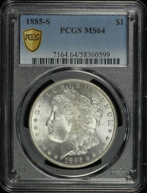 Obverse of this 1885-S Morgan Dollar PCGS MS-64