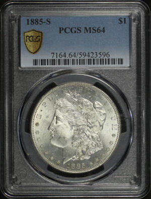 Obverse of this 1885-S Morgan Dollar PCGS MS-64