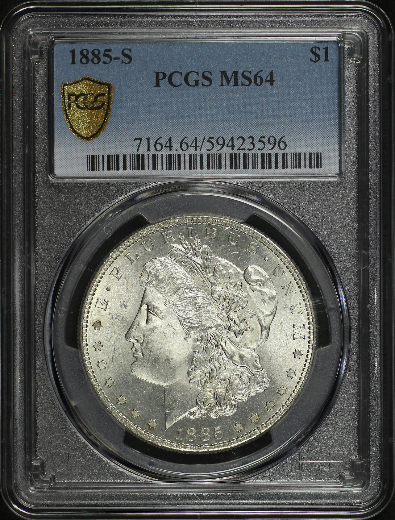 Obverse of this 1885-S Morgan Dollar PCGS MS-64