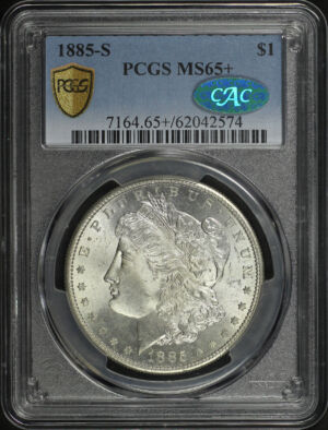 Obverse of this 1885-S Morgan Dollar PCGS MS-65+ CAC
