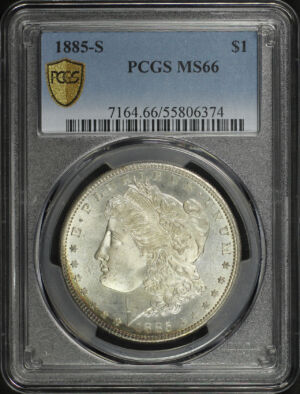 Obverse of this 1885-S Morgan Dollar PCGS MS-66