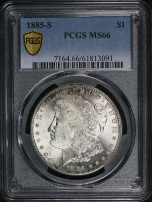 Obverse of this 1885-S Morgan Dollar PCGS MS-66