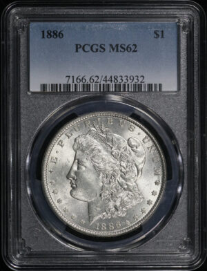 Obverse of this 1886 Morgan Dollar PCGS MS-62