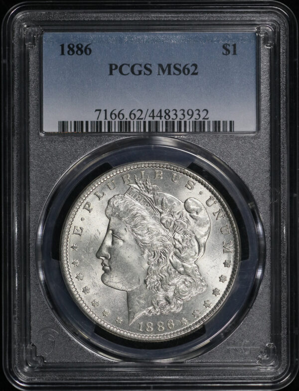 Obverse of this 1886 Morgan Dollar PCGS MS-62