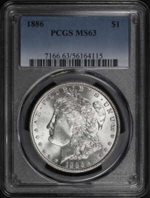 Obverse of this 1886 Morgan Dollar PCGS MS-63