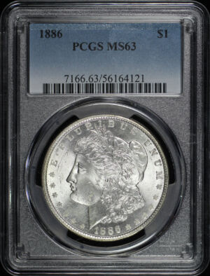 Obverse of this 1886 Morgan Dollar PCGS MS-63