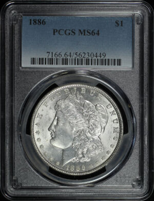 Obverse of this 1886 Morgan Dollar PCGS MS-64