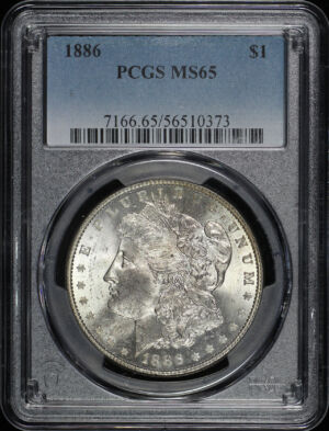 Obverse of this 1886 Morgan Dollar PCGS MS-65