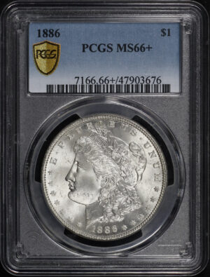 Obverse of this 1886 Morgan Dollar PCGS MS-66+