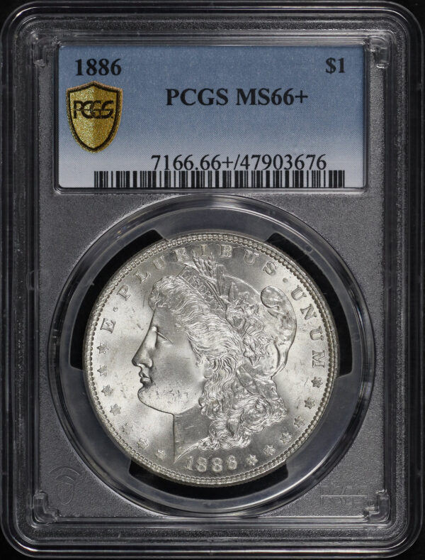 Obverse of this 1886 Morgan Dollar PCGS MS-66+