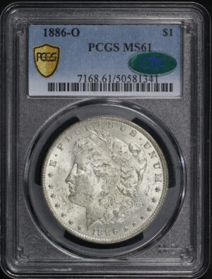 Obverse of this 1886-O Morgan Dollar PCGS MS-61 CAC