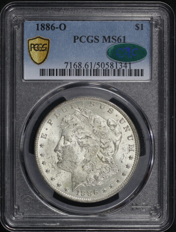 Obverse of this 1886-O Morgan Dollar PCGS MS-61 CAC