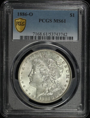 Obverse of this 1886-O Morgan Dollar PCGS MS-61