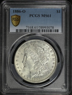 Obverse of this 1886-O Morgan Dollar PCGS MS-61