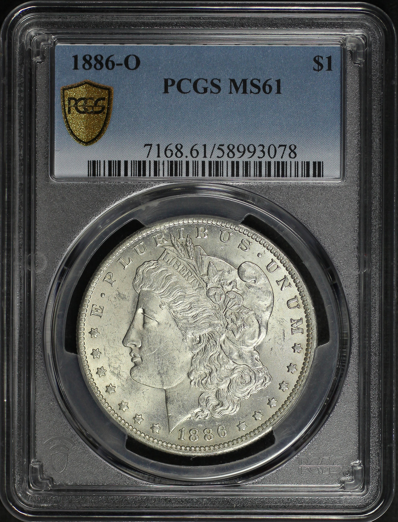 Obverse of this 1886-O Morgan Dollar PCGS MS-61