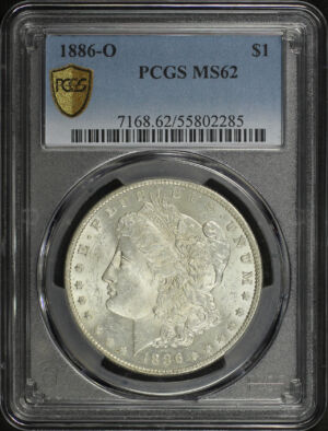 Obverse of this 1886-O Morgan Dollar PCGS MS-62