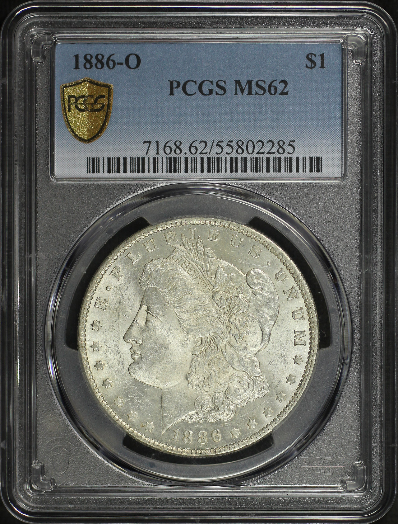 Obverse of this 1886-O Morgan Dollar PCGS MS-62